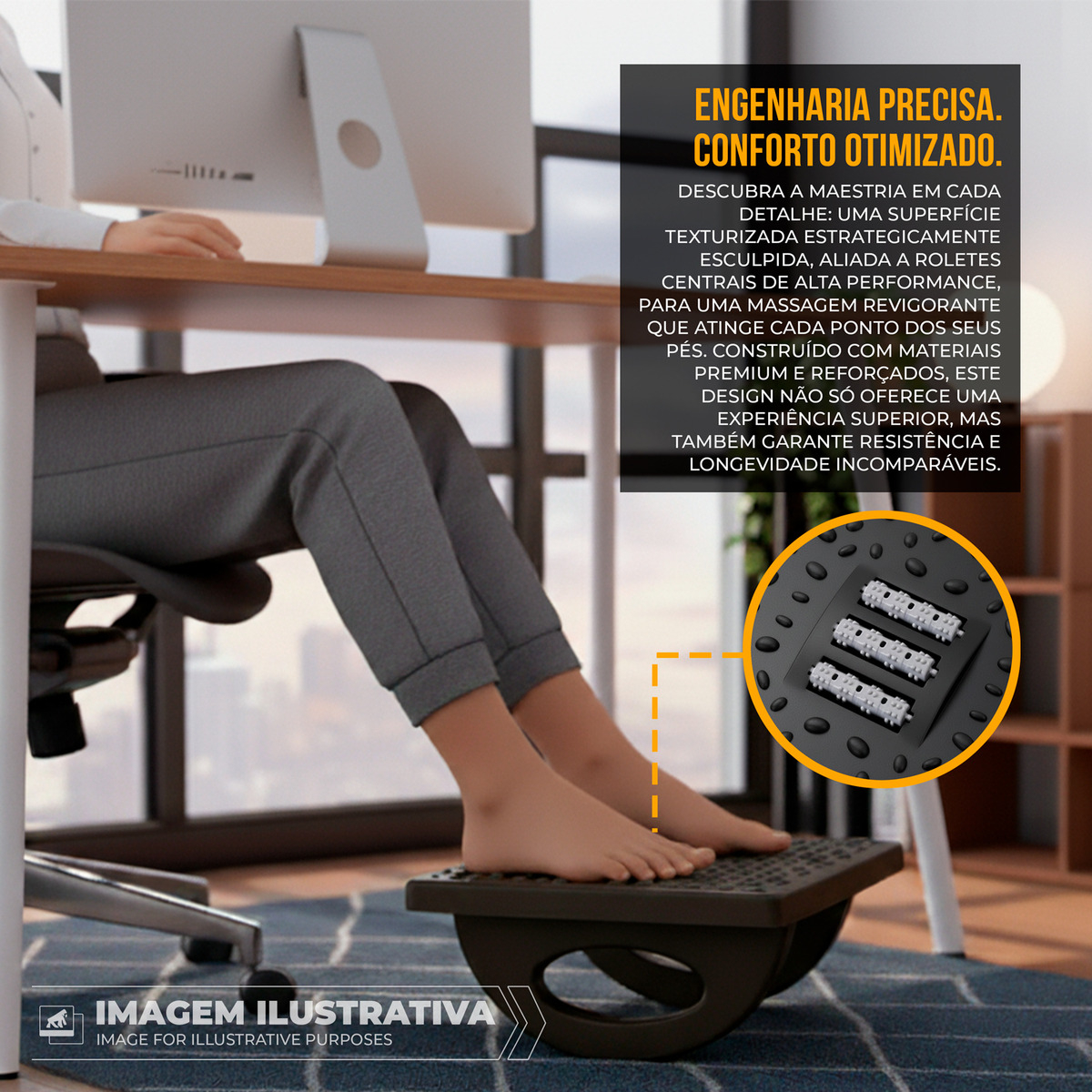 Apoio Ergonômico para os Pés Office Armor 5
