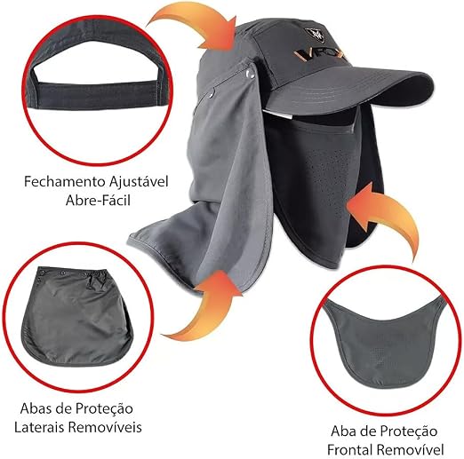Boné com Protetor de Laterais e Frontal 4