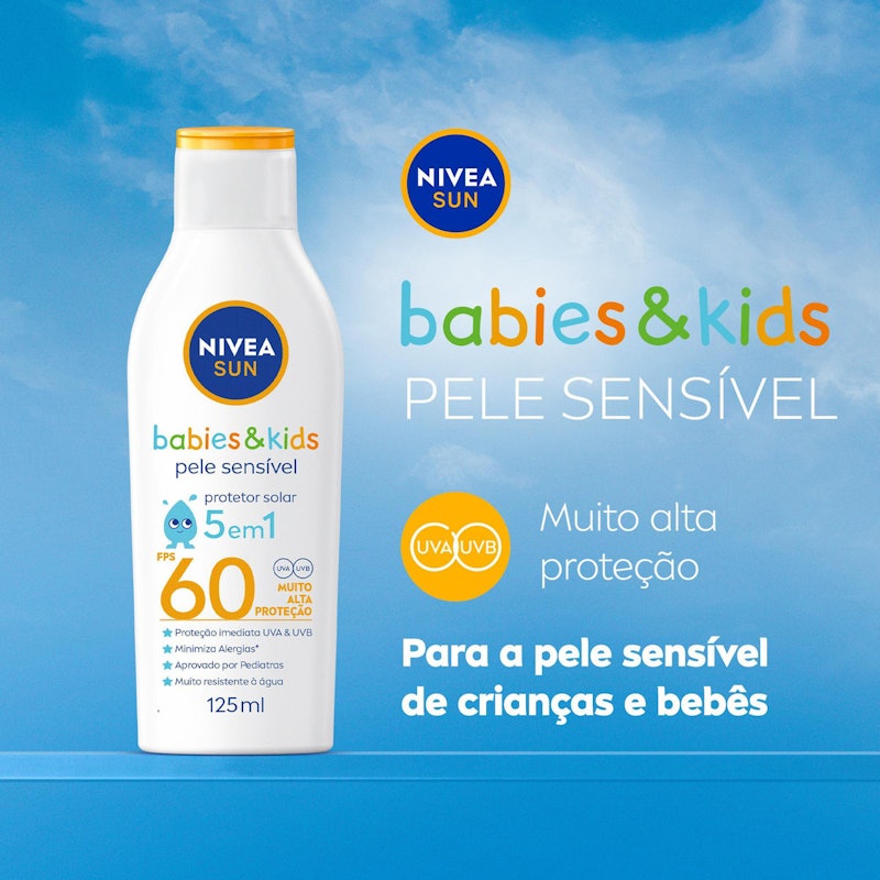 Protetor Solar Kids & Babies Pele Sensível FPS 60 Nivea Sun 4