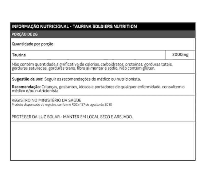 Taurina 500 g - 100% Pura Importada 2