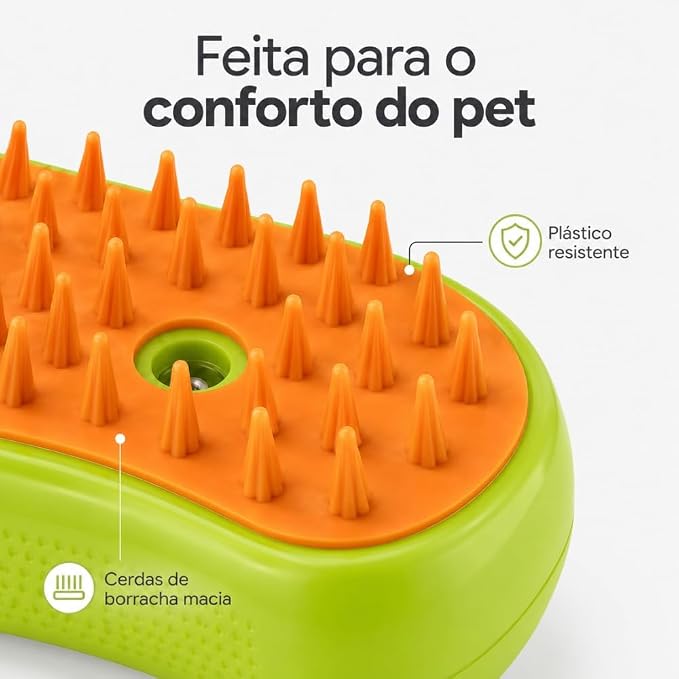 Escova Pet a Vapor Recarregável 3 em 1 5