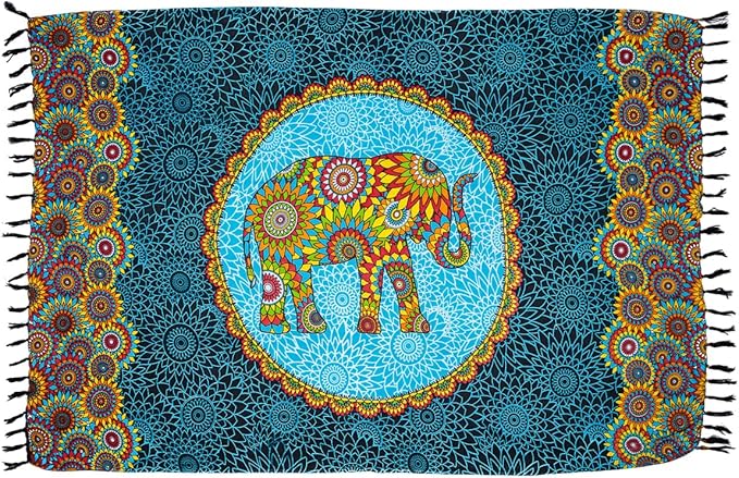 Canga De Praia Em Viscose Floral Elefante 4