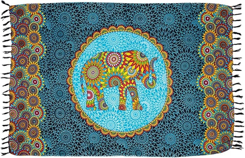 Canga De Praia Em Viscose Floral Elefante 4