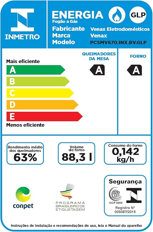Fogão 6 Bocas Venax Picasso Vitreo 5