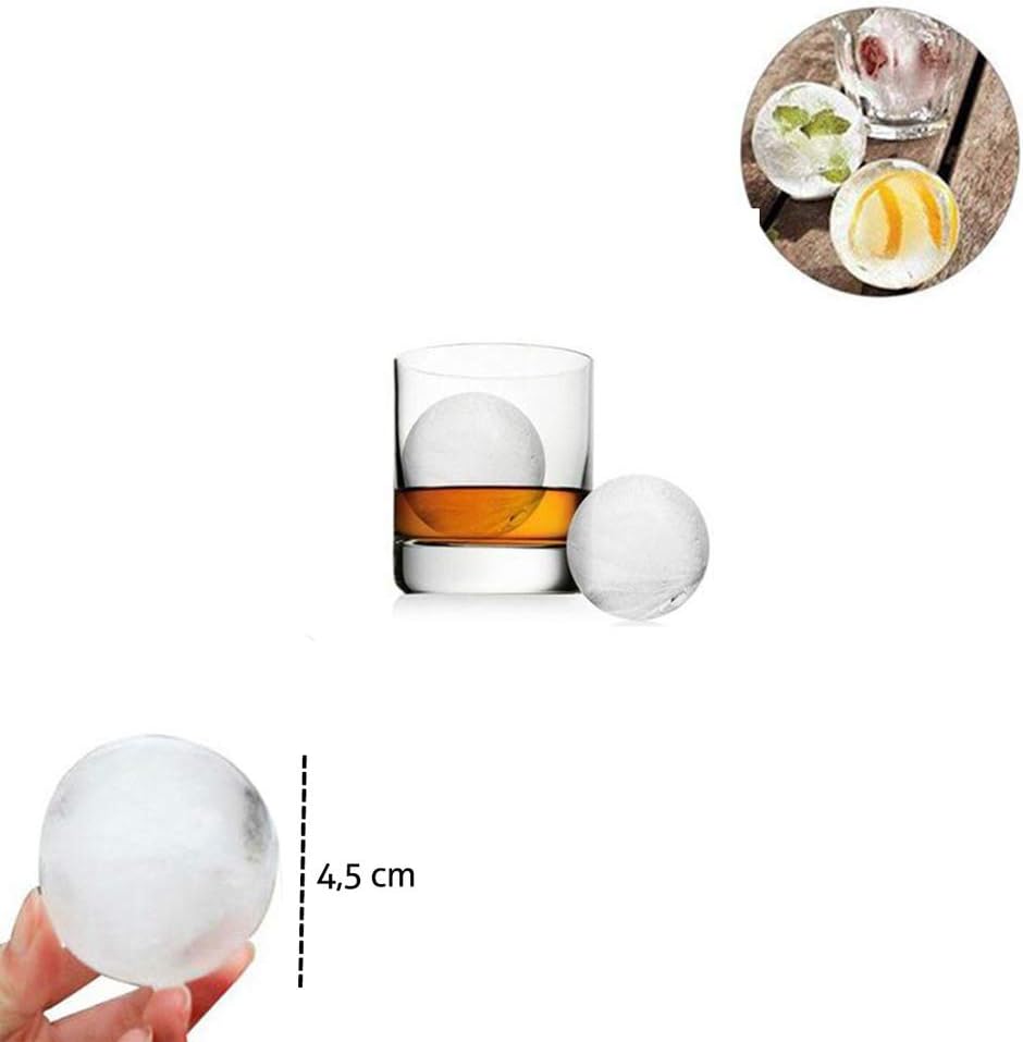 Forma de Gelo de Silicone 4 Cubos Esfera 4