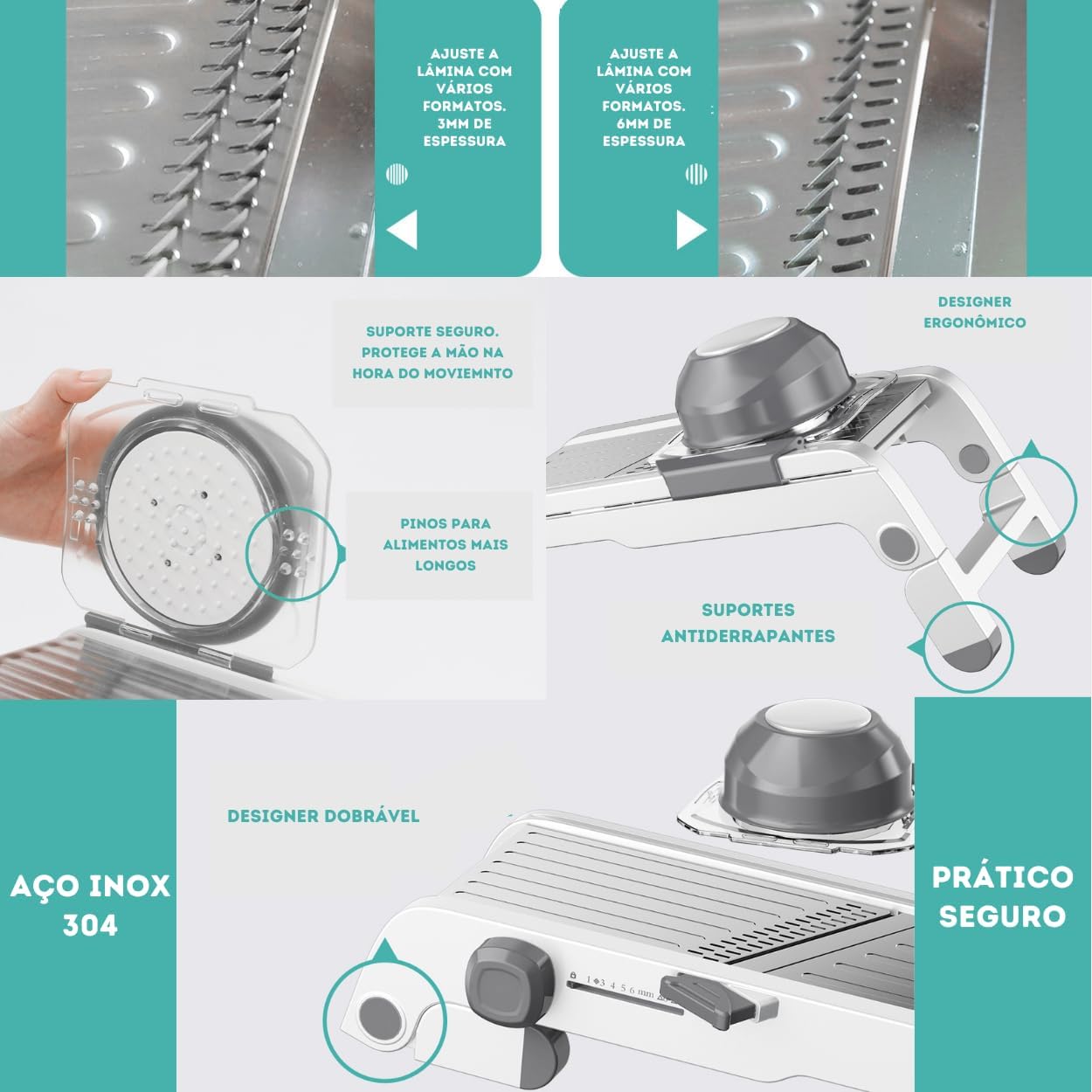 Fatiador Profissional Aço Inox 5
