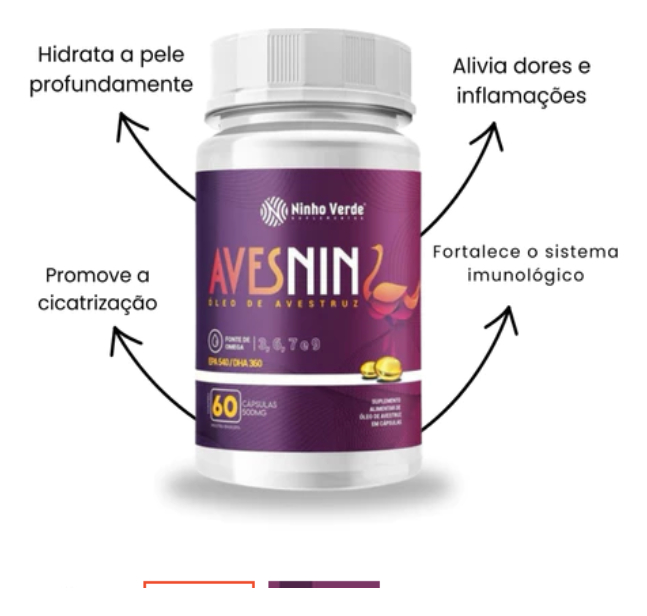 Avesnin Óleo de Avestruz 60 Cápsulas 3