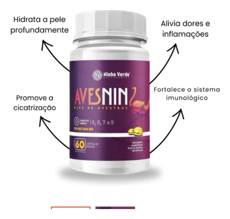 Avesnin Óleo de Avestruz 60 Cápsulas 3