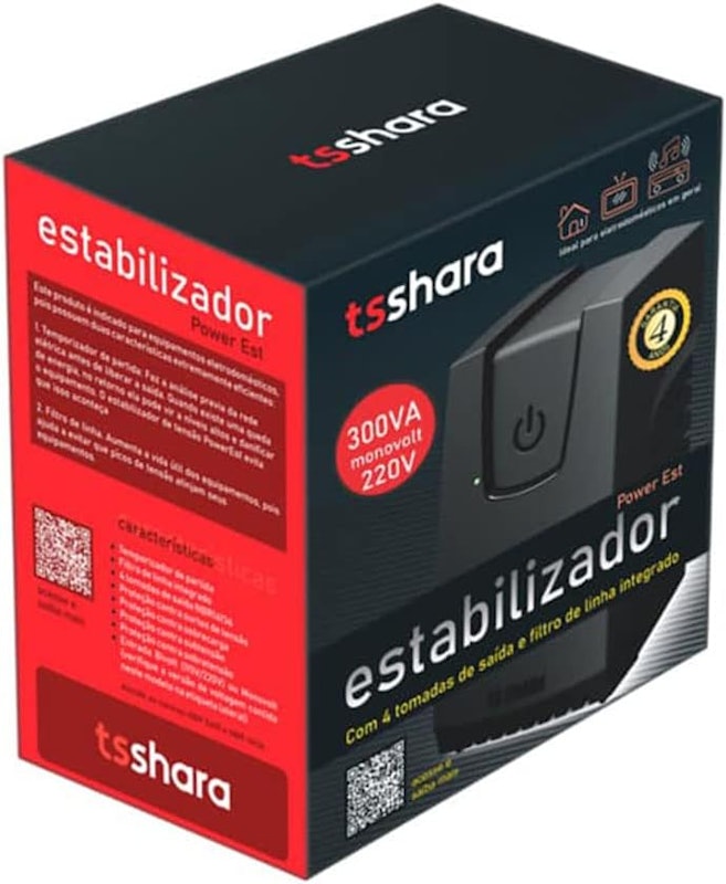 Estabilizador PowerEst 300 VA 220/220 V 4T 4