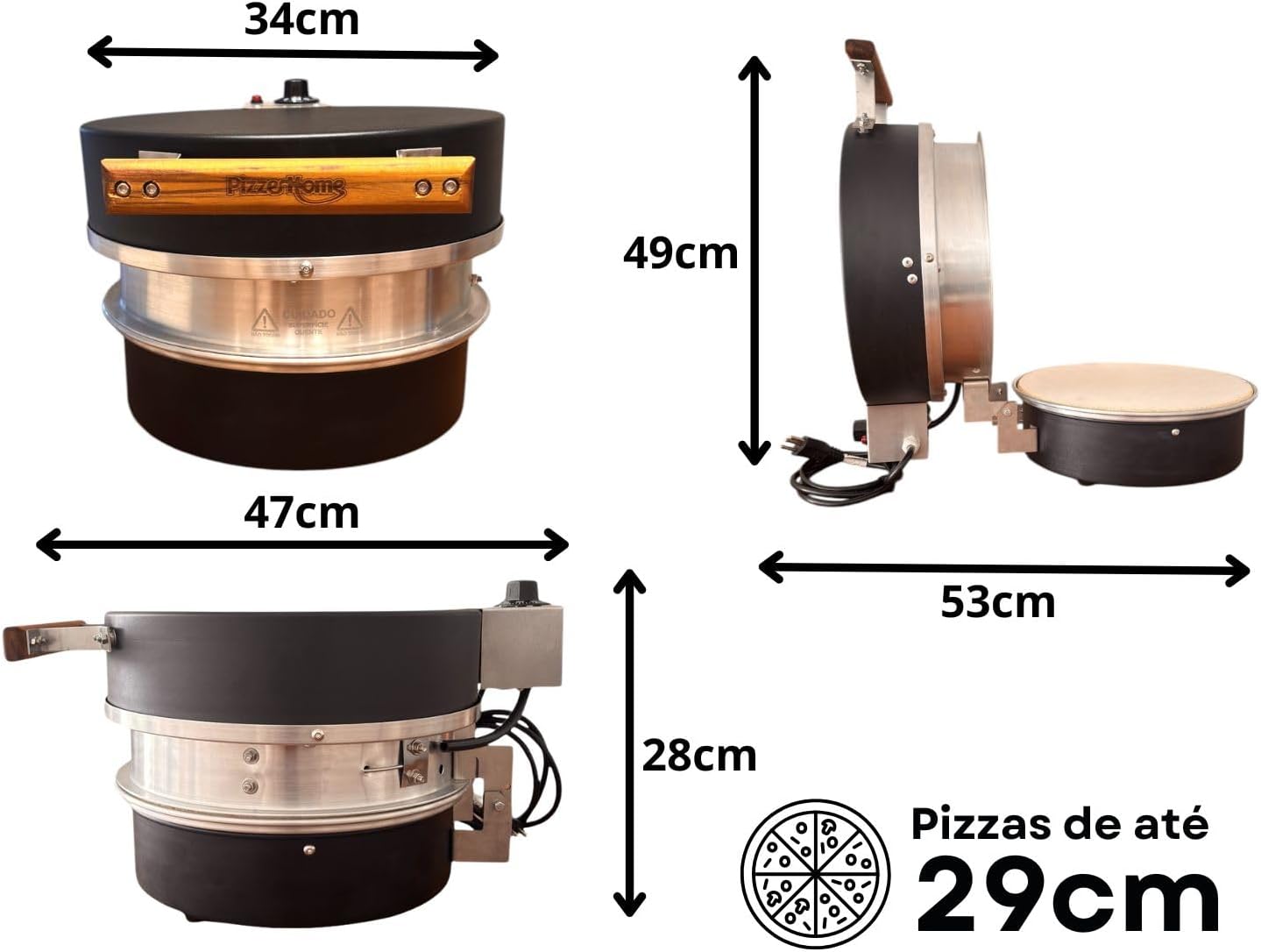Forno de Pizza Elétrico Pizzehome P300 Standard 3