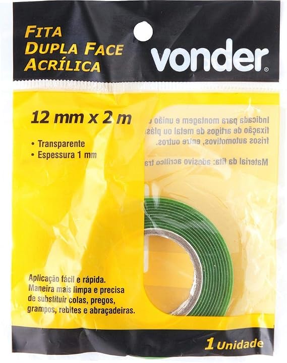 Fita Dupla Face Acrílica 12 mm x 2 m 2