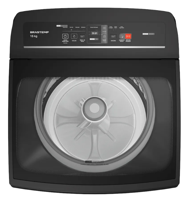 Máquina de Lavar Brastemp 15 Kg Cinza Timer Pro 3