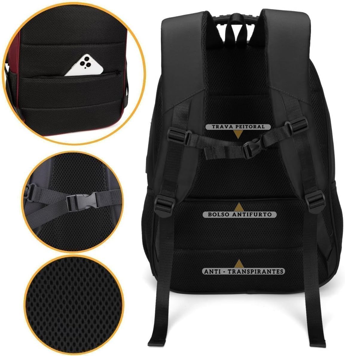 Mochila Masculina Notebook Reforçada 4
