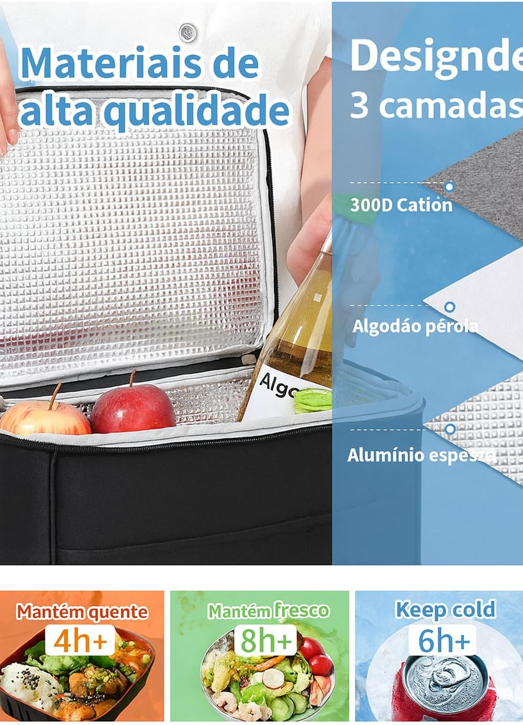 Bolsa Térmica Lancheira com Alça e Bolso Lateral 5
