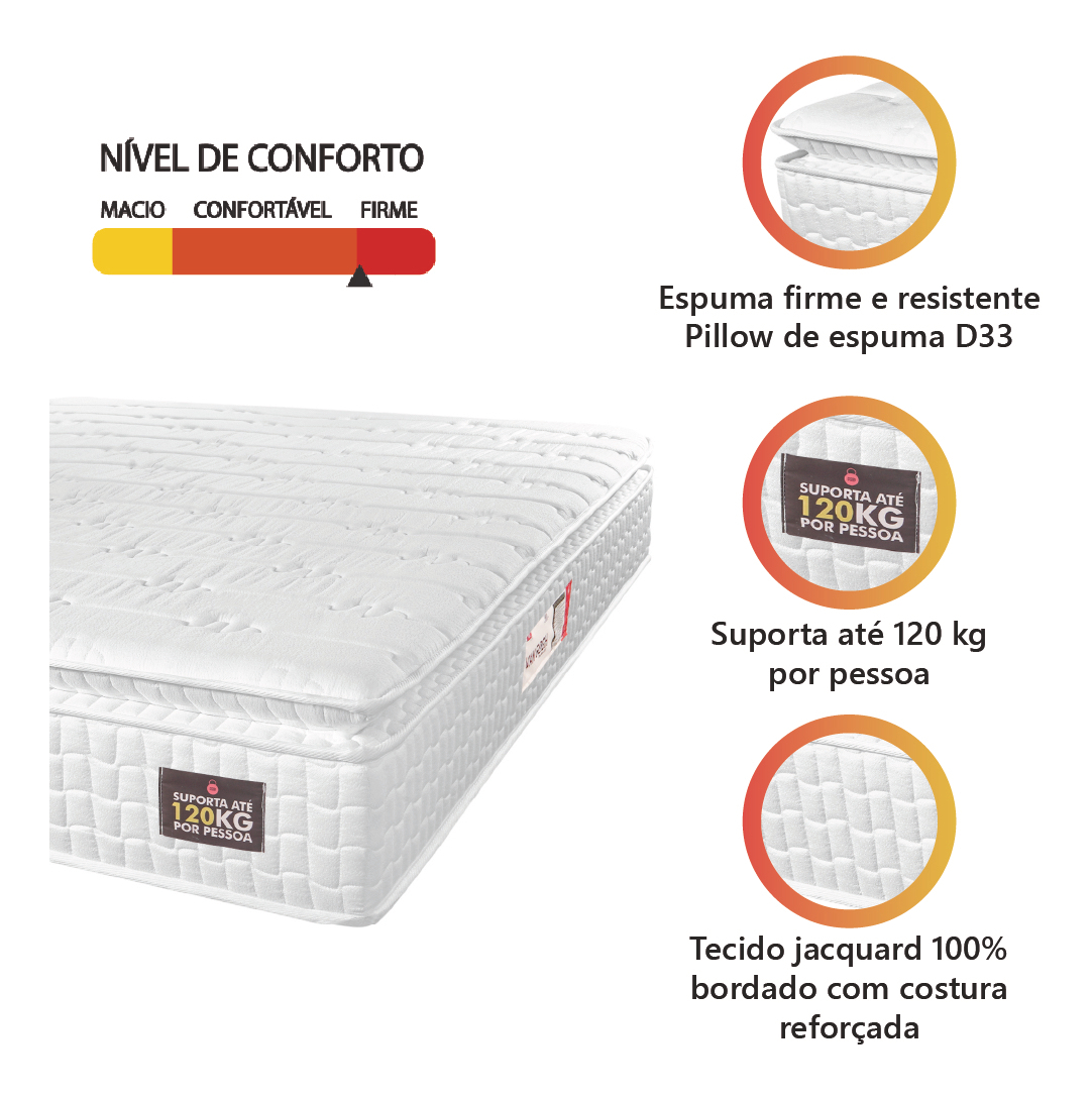 Colchão Casal Espuma D33 Vangogh Branco Hellen 3