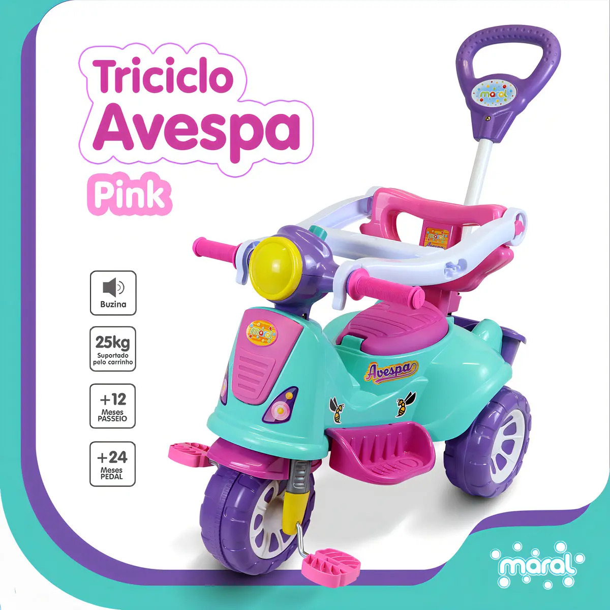 Triciclo Avespa Pink 5