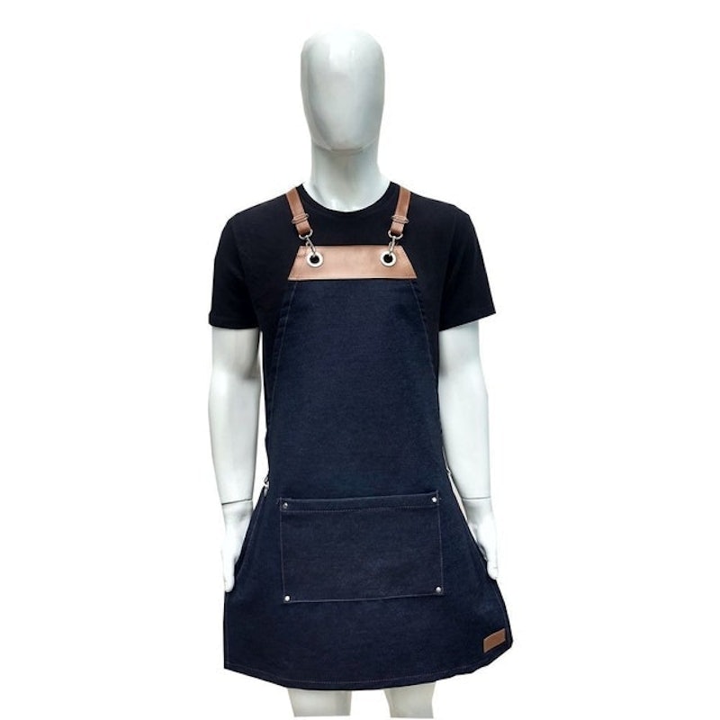 Avental de Cozinha Jeans e Couro 1