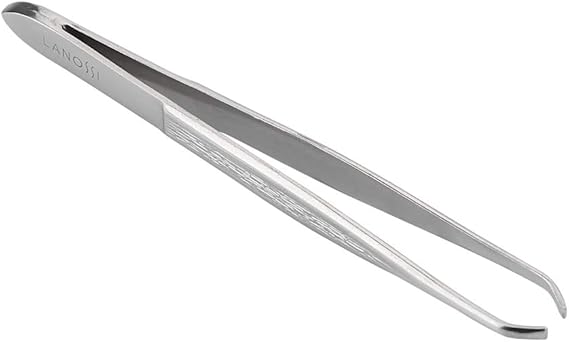 Pinça com Ponta Reta em Aço Inox 4