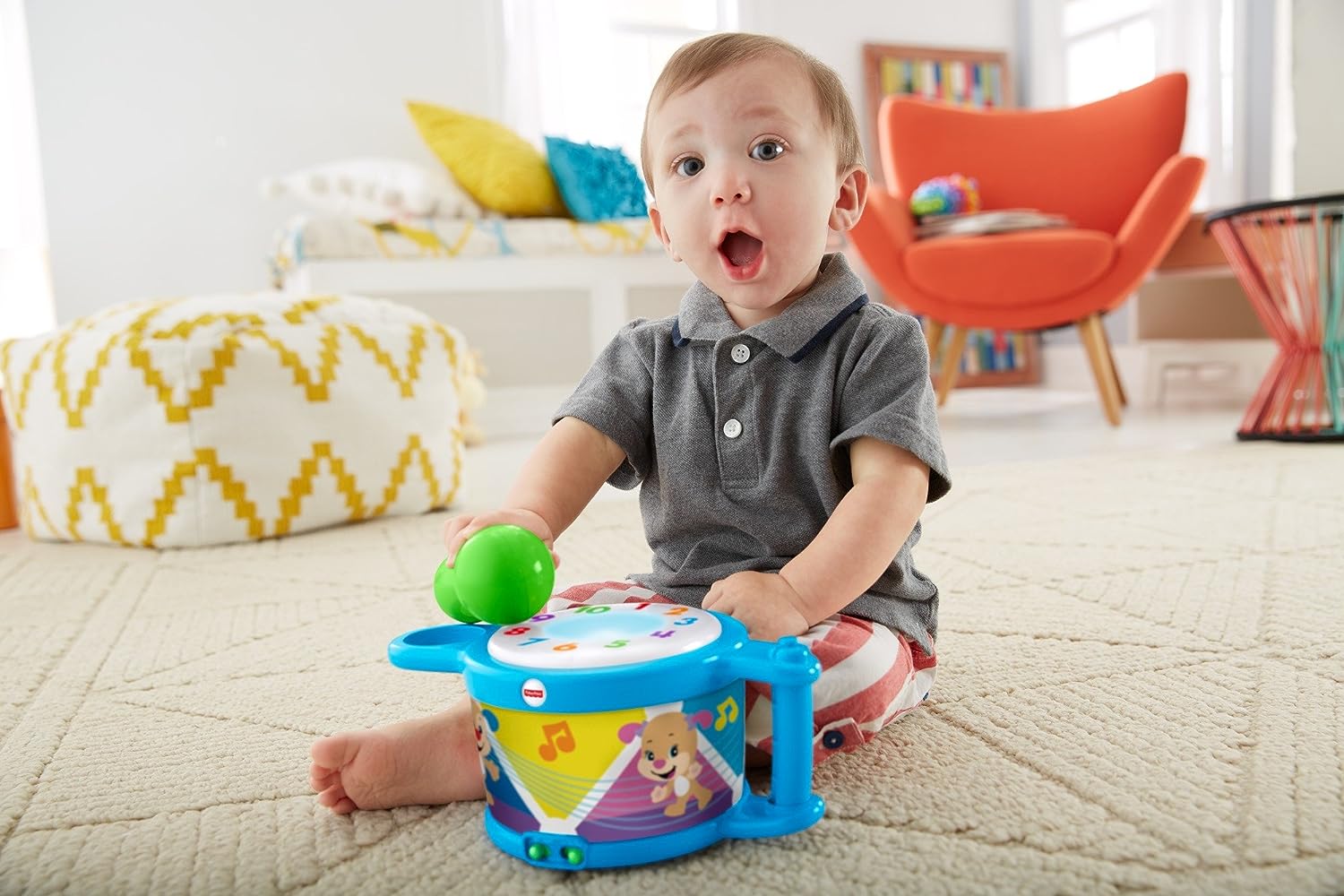 Fisher-Price Aprender e Brincar Brinquedo para Bebês Tambor 4
