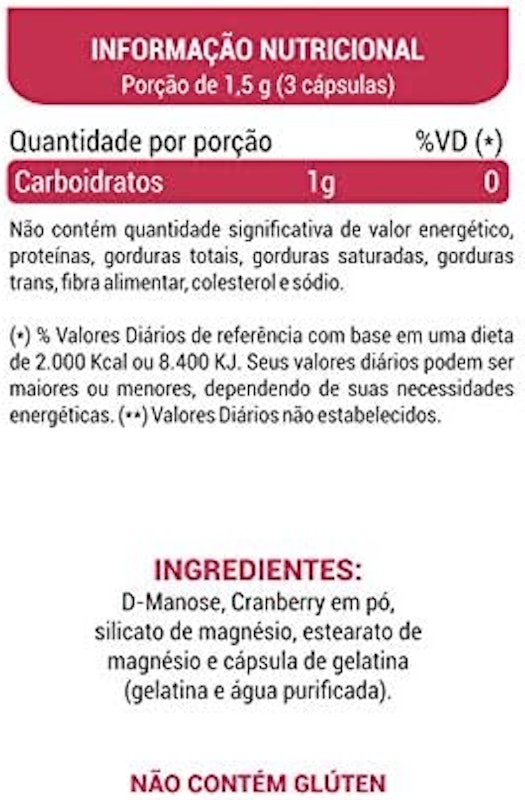 Manose com Cranberry 500 mg Só Natural 2