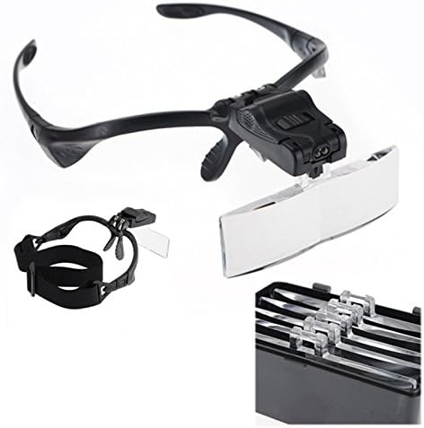 Óculos Lupa de Cabeça com 5 Lentes Luz LED 2