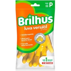 Luva Látex Multiuso Pequena Amarela Brilhus
