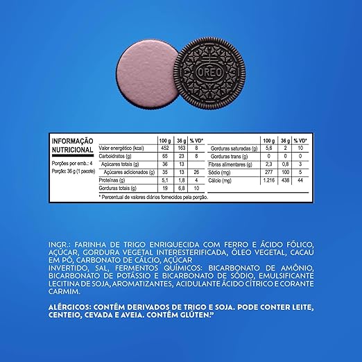 Biscoito Recheado Oreo Milkshake de Morango Multipack 4