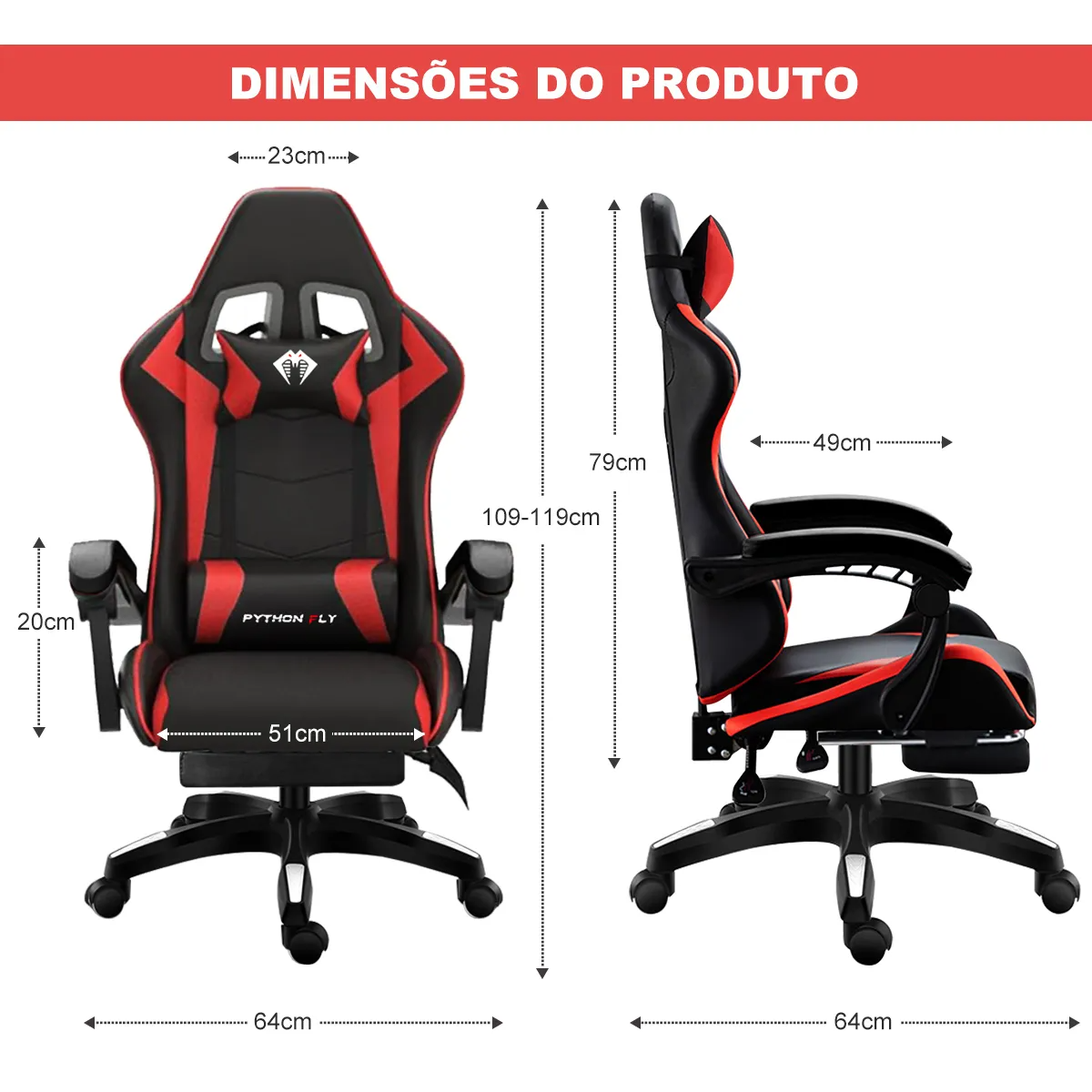 Cadeira Gamer Ergonômica X12  4