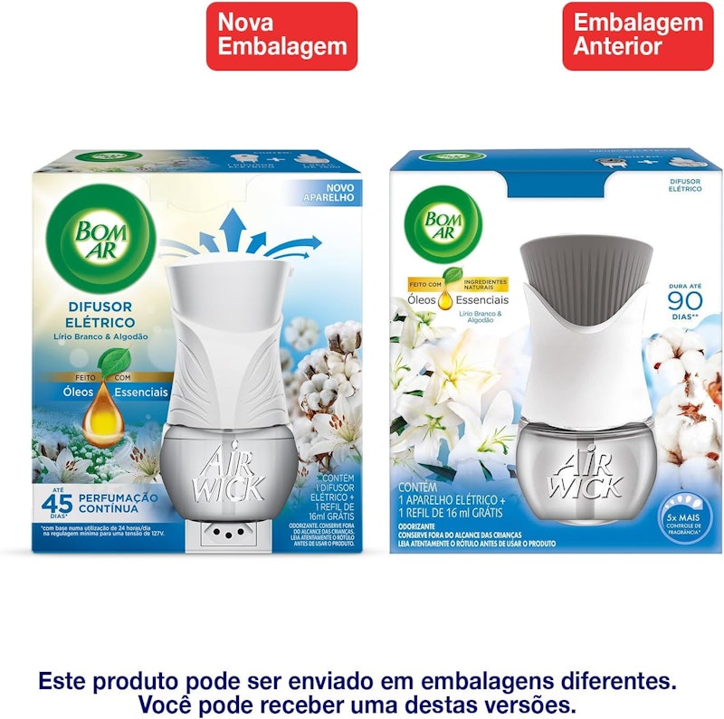Bom Ar Difusor Elétrico Lirio Branco e Algodão 2