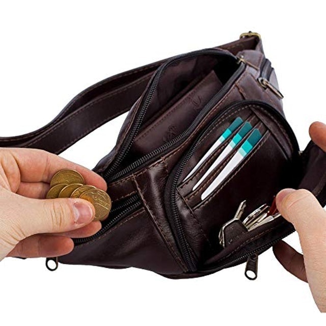 Pochete Masculina de Couro David 5