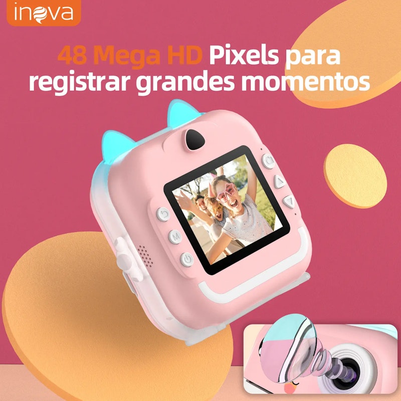 Câmera Digital Infantil Impressão Instantânea 3