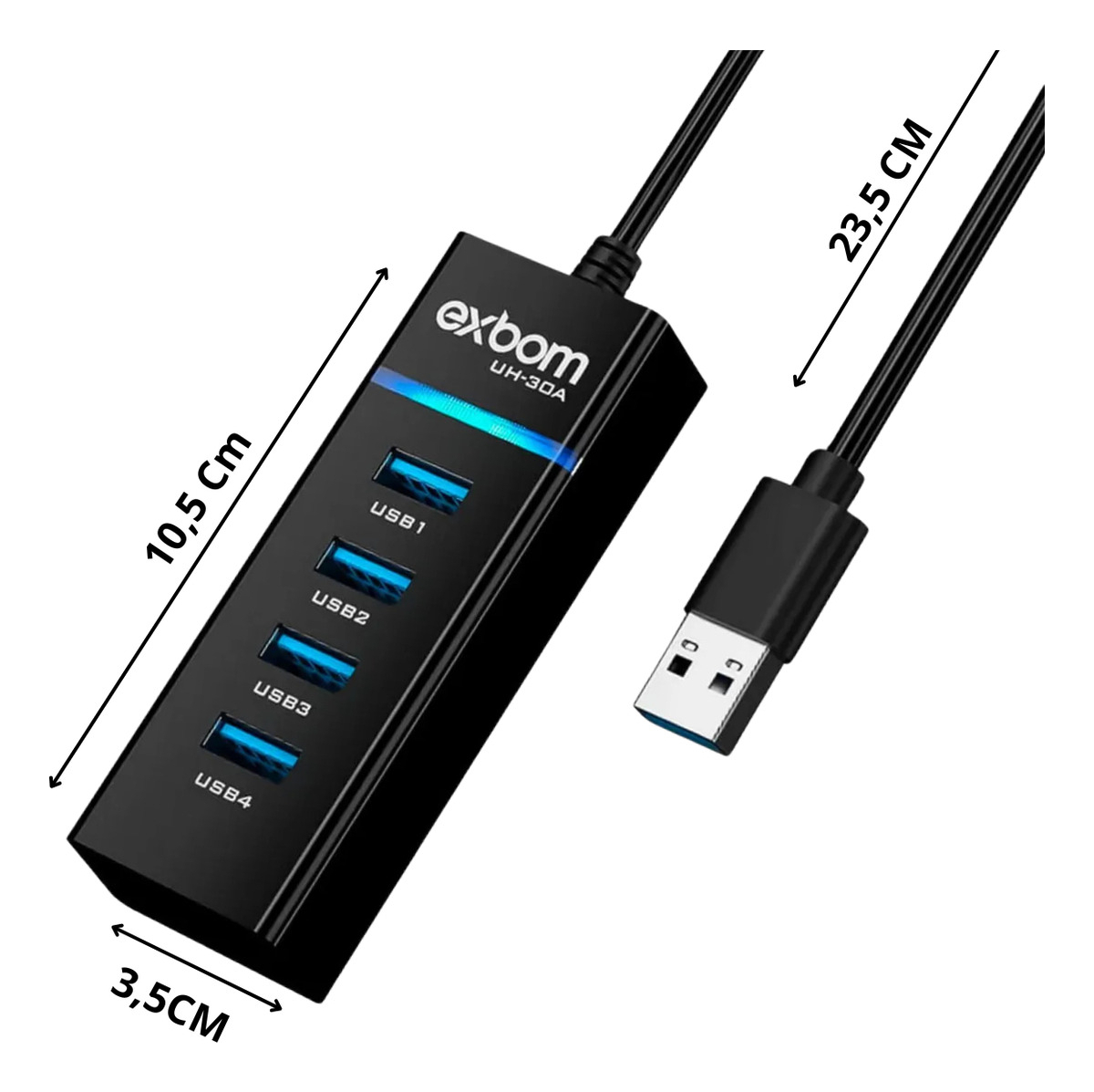 Hub USB 3.0 4 Portas com LED Indicador 2
