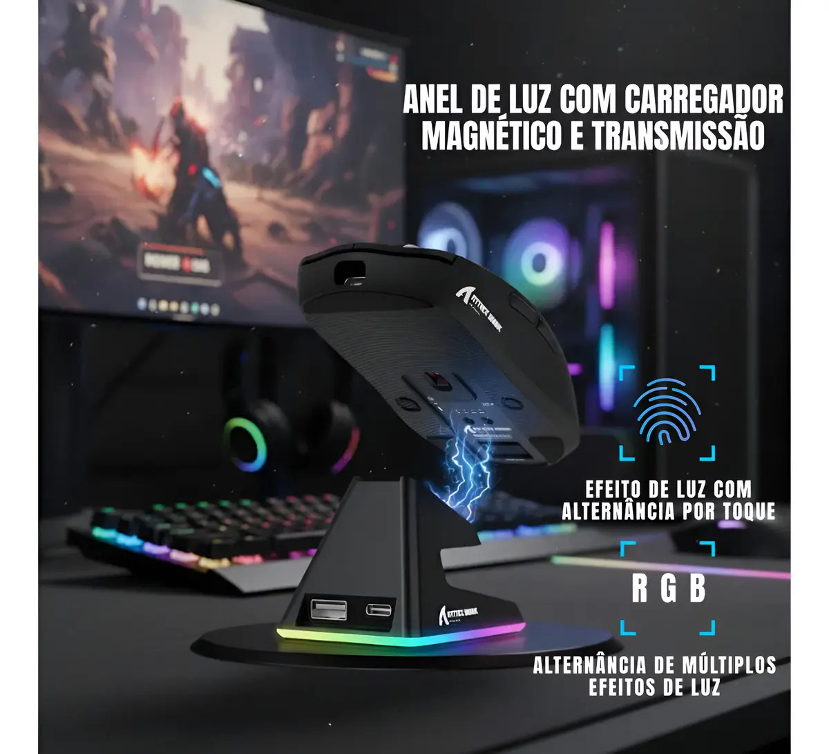 Mouse Gamer sem Fio Attack Shark X11 4