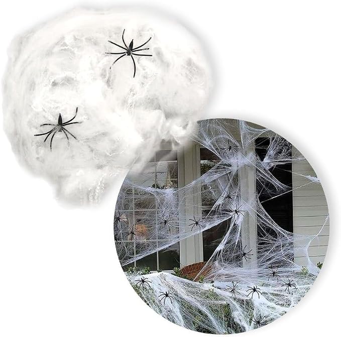 Teia de Aranha Branca para Decoração de Festas 2
