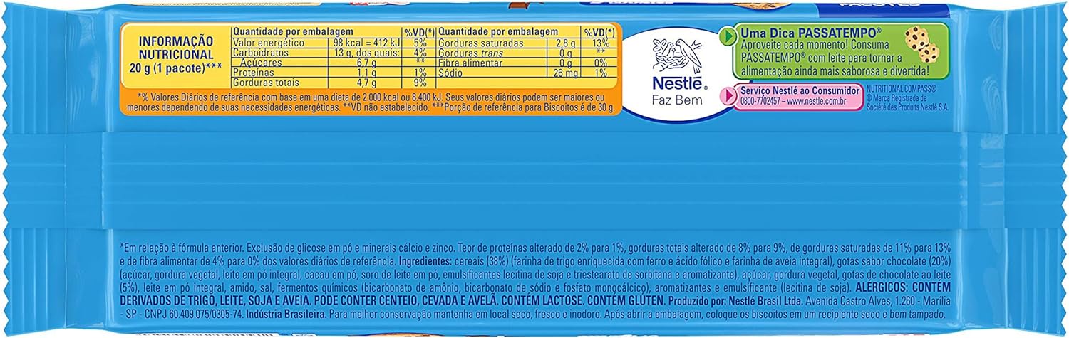 Cookie Passatempo Leite com Gotas de Chocolate 60g 2
