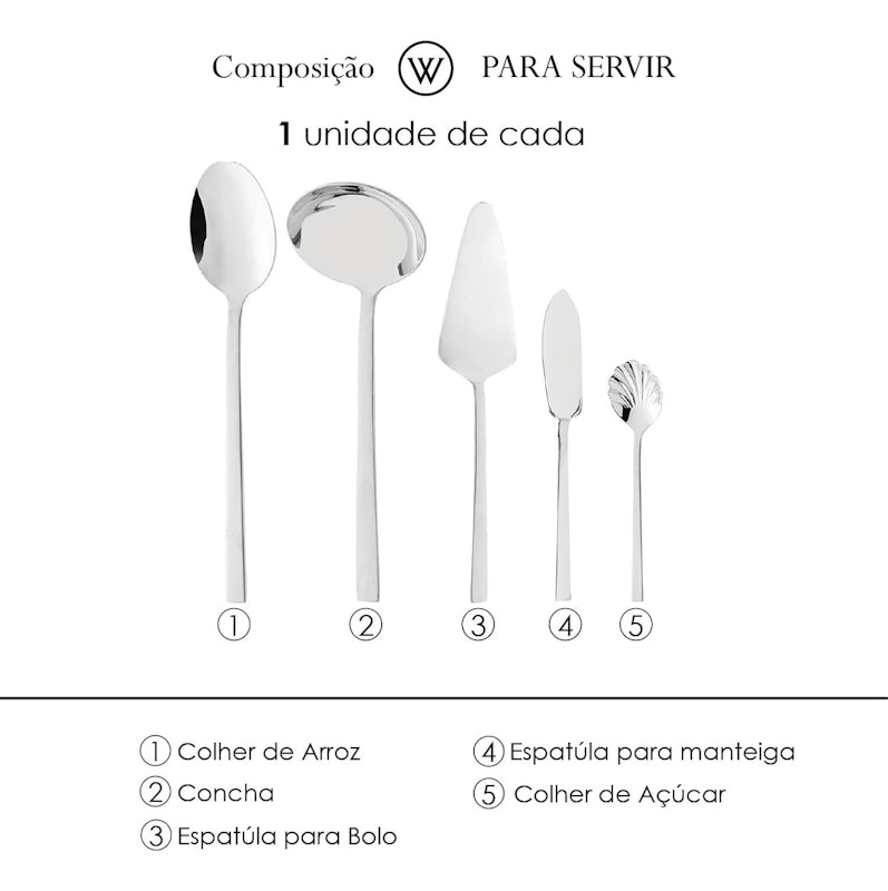 Faqueiro 25 Peças Firenze Aço Inox Wolff 5