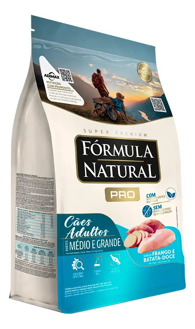 Fórmula Natural Super Premium Pro Cães Adultos Portes Médio e Grande Sabor Frango e Batata-Doce 4