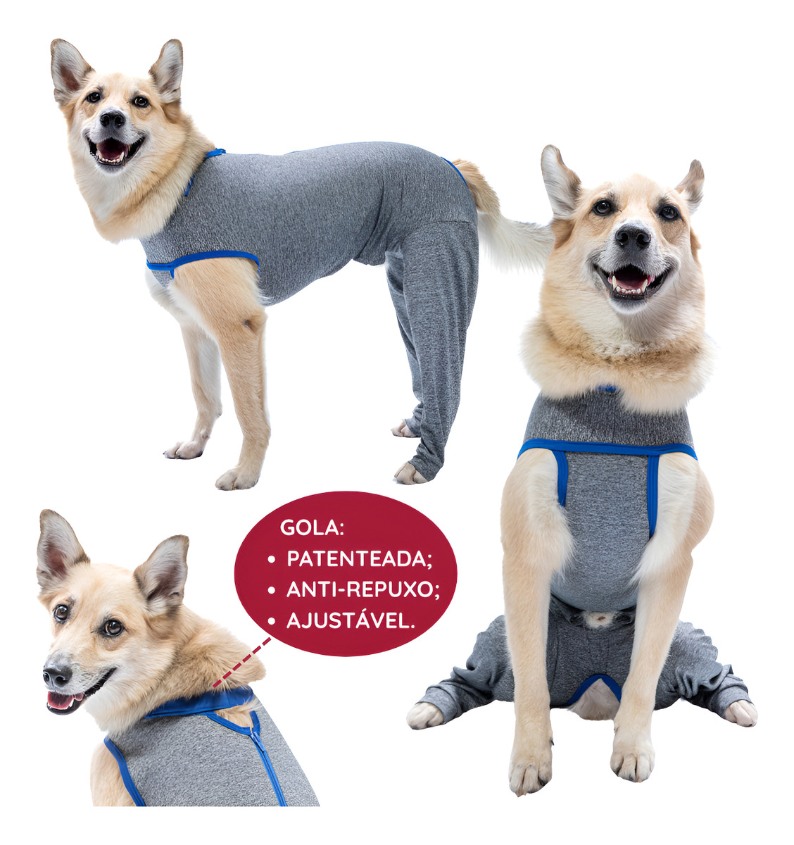 Roupa Pós-Cirúrgica Membro Posterior Pet Nº 7/8 10 a 17 kg 1