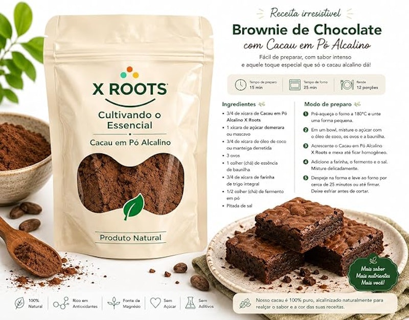 Cacau em Pó Alcalino X-Roots 2