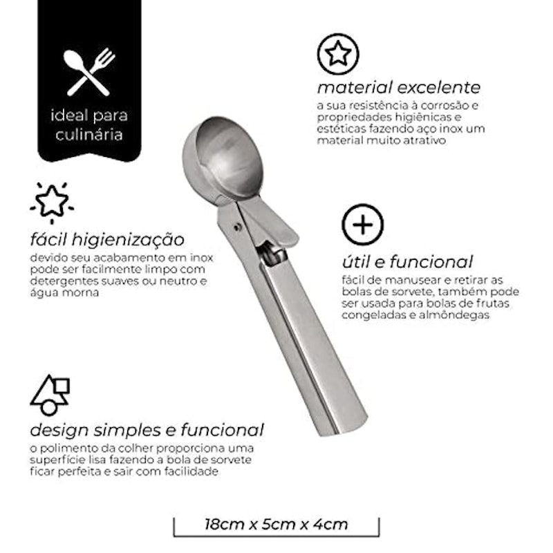 Colher de Sorvete Inox com Mecanismo 5