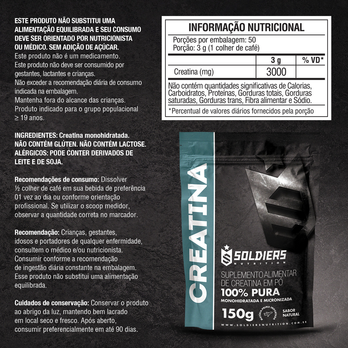 Creatina Monohidratada Soldiers Nutrition 2