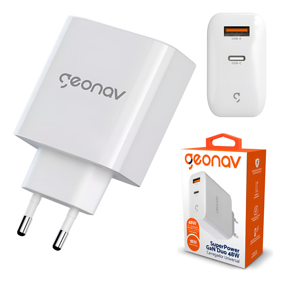 SuperPower GaN Duo 48 W Carregador Universal Geonav 1