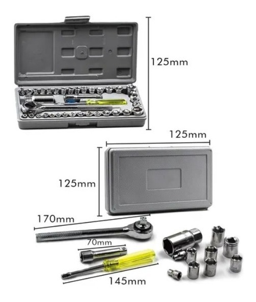Kit Chave Catraca Reversível Profissional 40 Peças 4