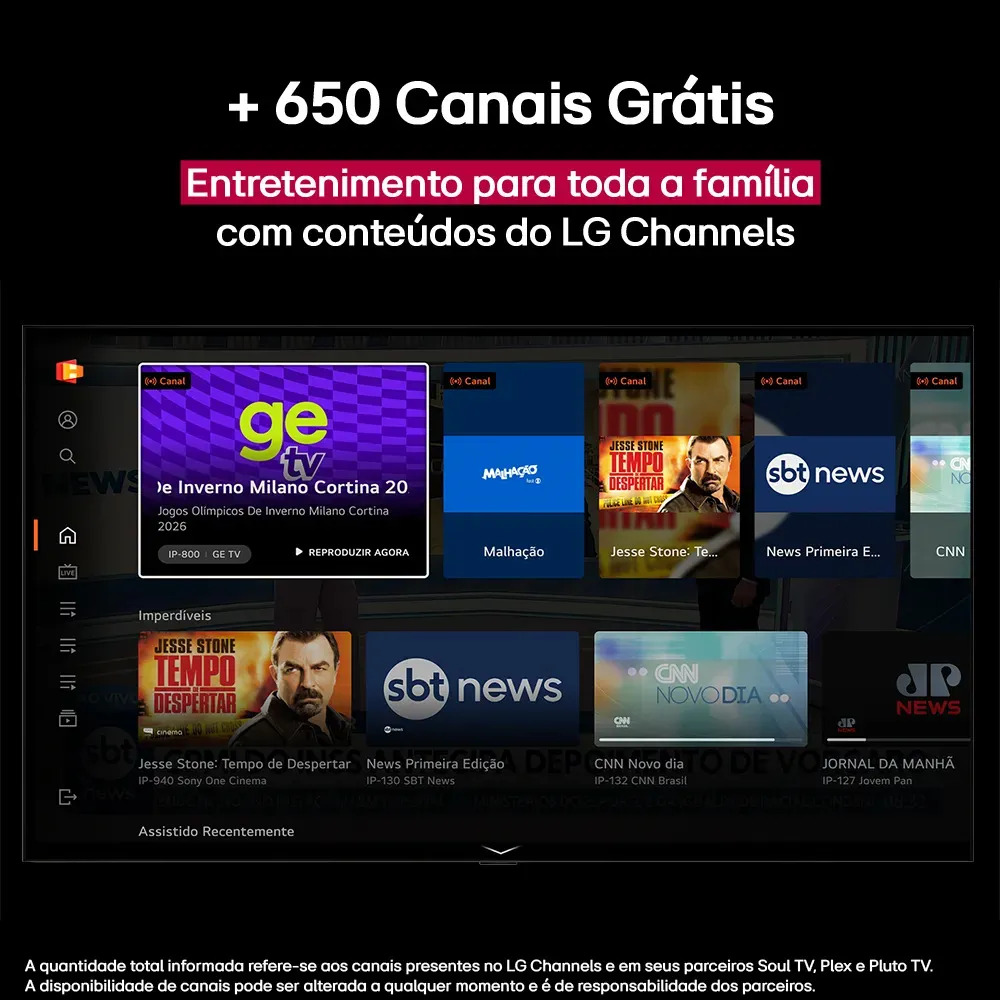 Smart TV 4K 55" LG QNED73 Portal de Games 5