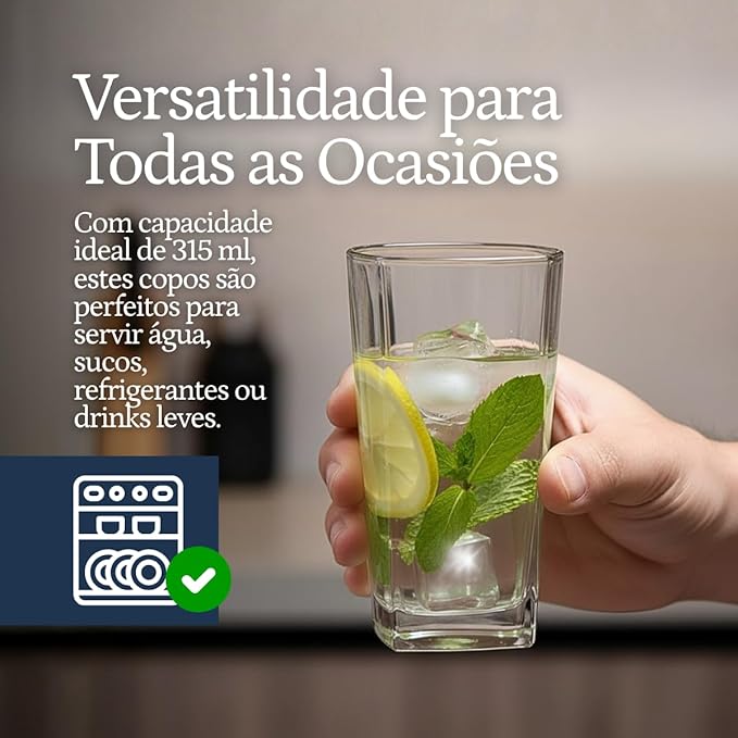 Jogo de Copos de Vidro Texas Premium 5