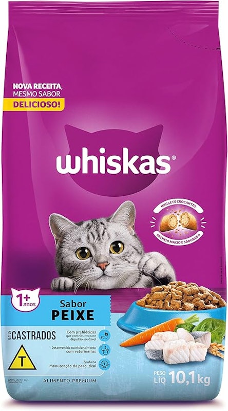 Ração WHISKAS Peixe Gatos Adultos Castrados 1