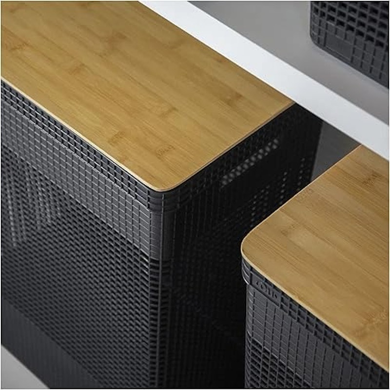 Cesto de Roupas Grid com Tampa De Bambu 6
