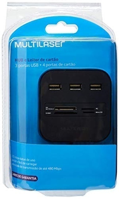 Hub Multilaser USB + Leitor de Cartão Universal 3