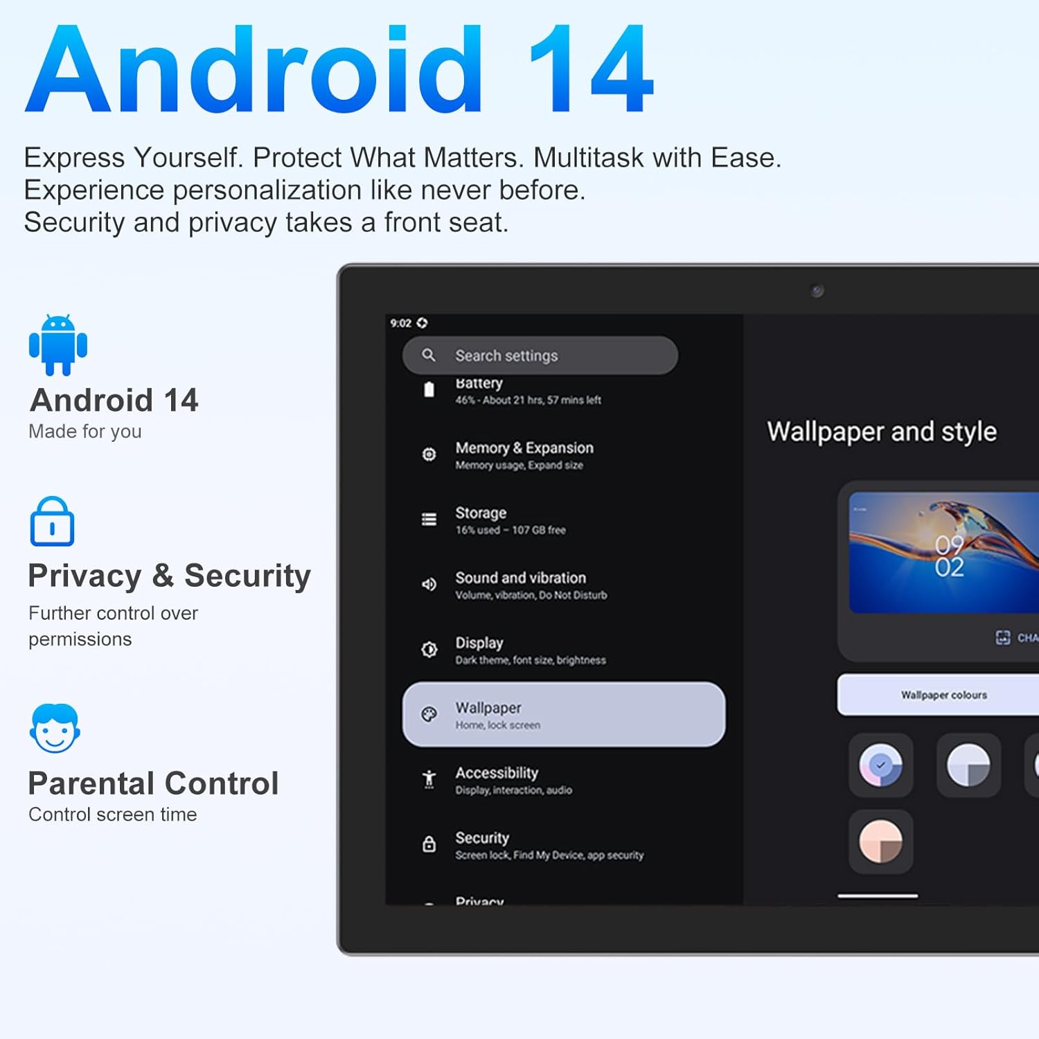 Tablet de 10 Polegadas Android 14 2