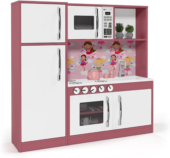 Cozinha Infantil com Refrigerador Diana em MDF 1
